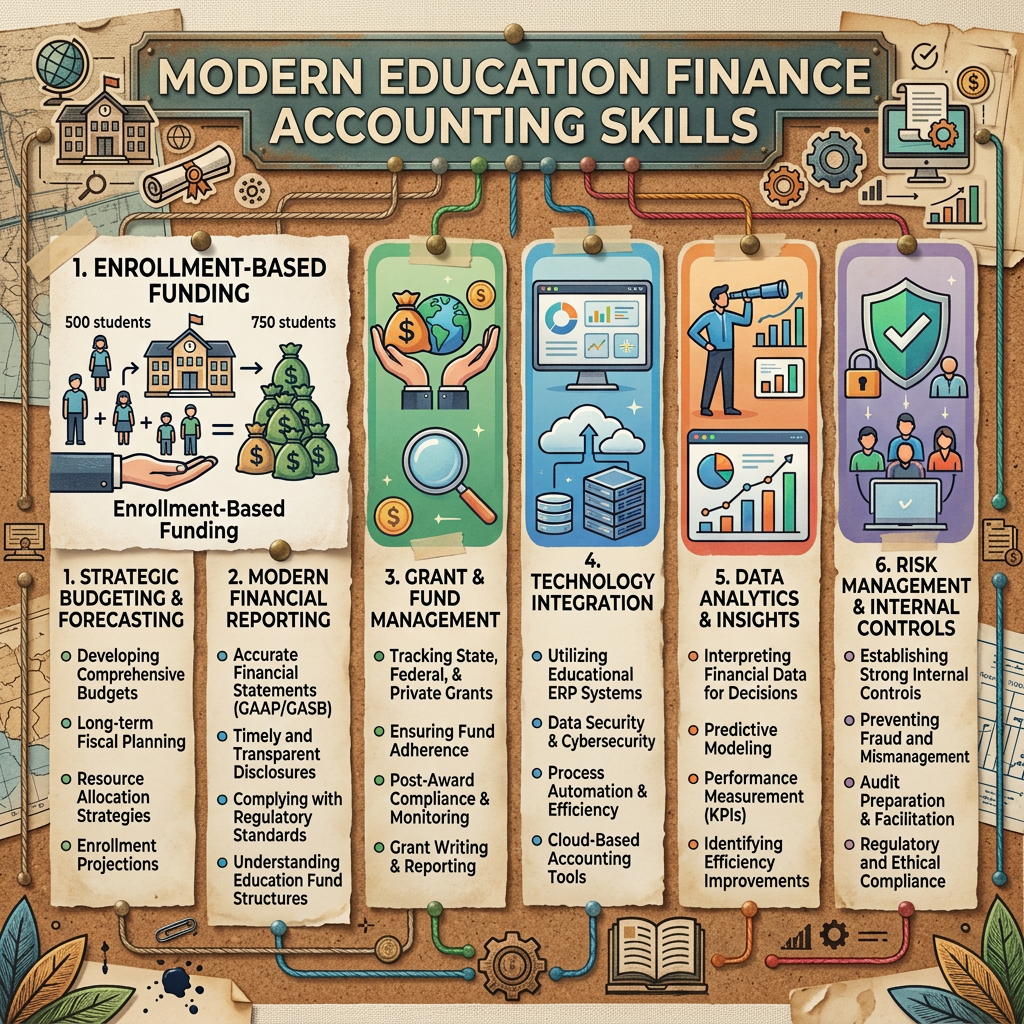 Summary collage of education finance accounting skills